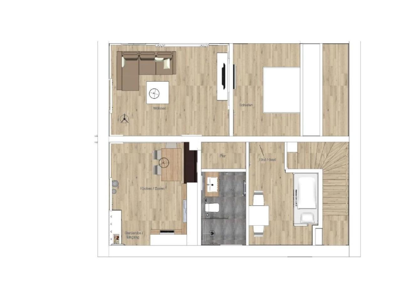 Kleine Charlotte - Traumwohnung Mit Terrasse Fuer 4 Personen 万根沃格 外观 照片